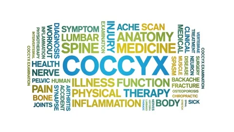 Coccyx animated word cloud,animation tag kinetic typography seamless loop. Stock Footage 289606727