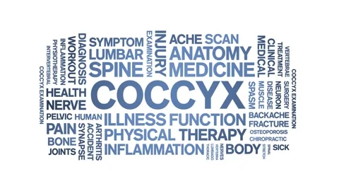 Coccyx animated word cloud,animation tag kinetic typography seamless loop. Stock Footage 289606777