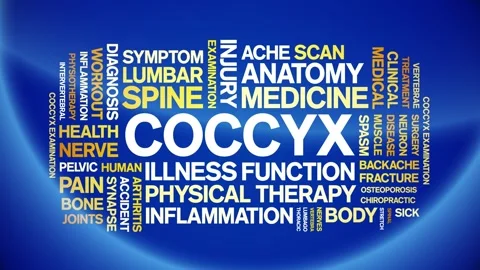 Coccyx animated word cloud,animation tag kinetic typography seamless loop. Stock Footage 289608339