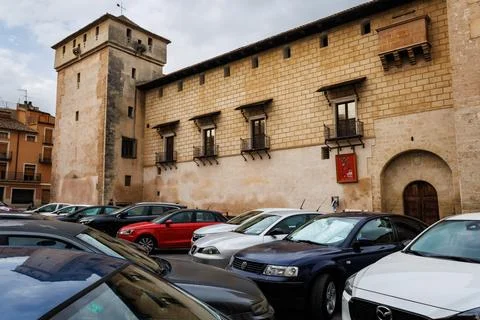 Cocentaina, Spain - 2024/25/11: Facade of the county palace of Cocentaina Stockfoto's