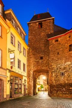 Cochem, Germany - Enderttor gate in oldtown, Moselle River Foto stock