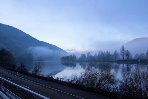 Cochem in the mist Foto stock