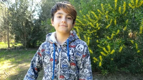 Cochlear implant boy walking 2 Video stock 138844777