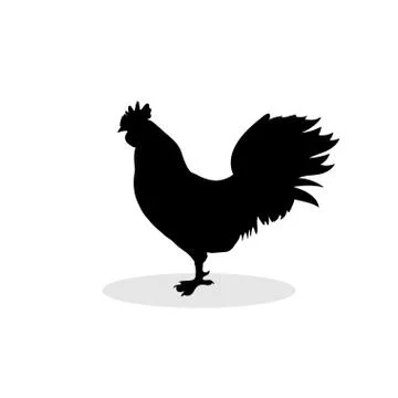 Cock black silhouette pattern bird background Stock Illustration
