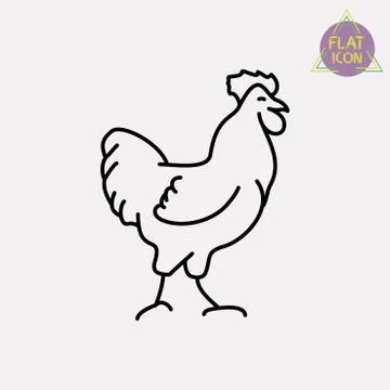Cock line icon Stock Illustration