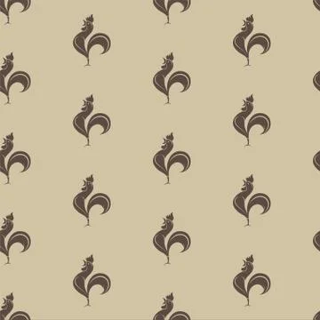 Cock vector art background design for fabric and decor. Seamless pattern イラスト素材