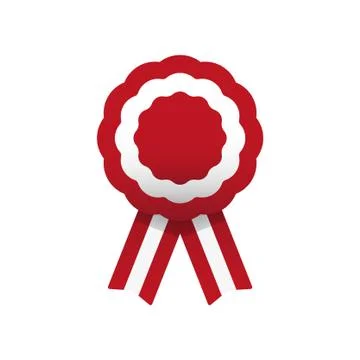 Cockade, rosette with ribbon, vector illustration. Cockade, rosette with ribb Illustrazione stock