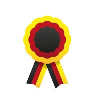 Cockade, rosette with ribbon, vector illustration. Stock Illustration