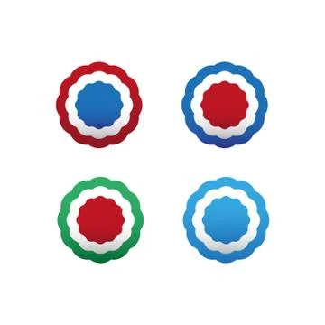 Cockade, rosette with ribbon, vector illustration. Illustrazione stock