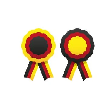 Cockade, rosette with ribbon, vector illustration. Cockade. Stock Illustration