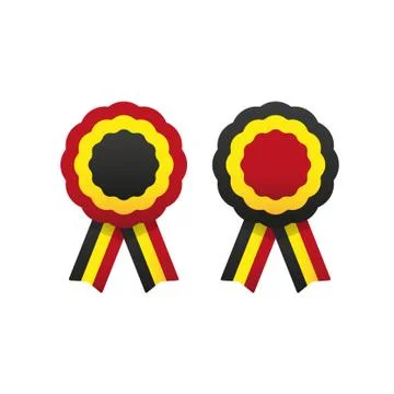 Cockade, rosette with ribbon, vector illustration. Illustrazione stock