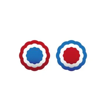 Cockade, rosette with ribbon, vector illustration. Stock Illustration