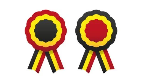 Cockade, rosette with ribbon, vector illustration. Illustrazione stock