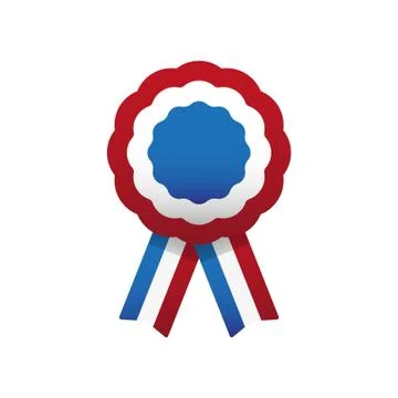 Cockade, rosette with ribbons, vector illustration. Stock Illustration
