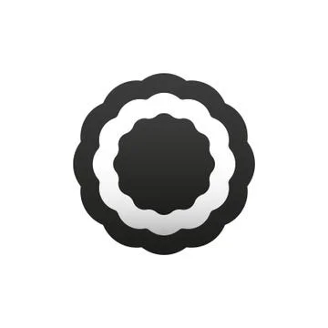 Cockade, rosette, vector illustration. Black and white Stock Illustration