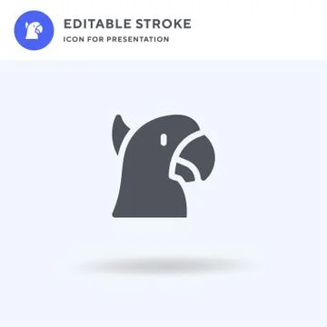 Cockatoo icon vector, filled flat sign, solid pictogram isolated on white, logo Stock Illustration