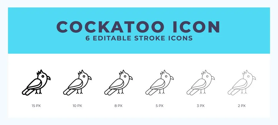 Cockatoo vector icon. With different stroke vector illustration. イラスト素材