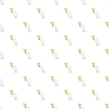 Cockatoo vector seamless pattern on white background イラスト素材