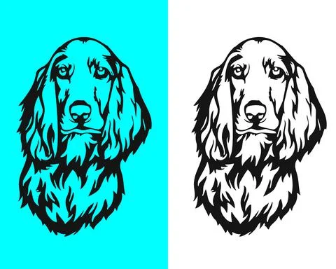 Cocker Spaniel Dog Rustic Garden Art Sculpture Vector file | Editable Stock Illustration