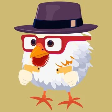 Cockerel with pistols Stock Illustration