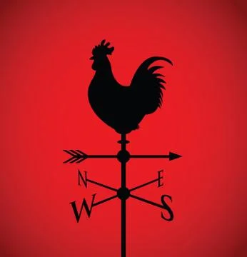 Cockerel on a weather post Stock Illustration