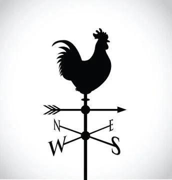 Cockerel on a weather post 스톡 일러스트