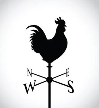 Cockerel on a weather post Stock Illustration