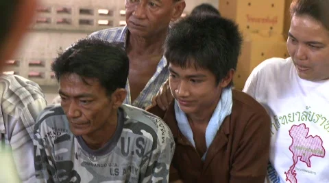 Cockfighting spectators Stock Footage