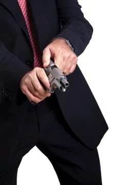 Cocking the gun Foto stock