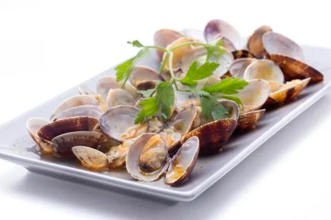 Cockles with sauce Stock Photos