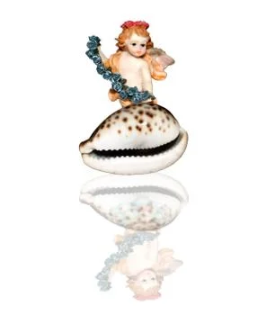 Cockleshell with a figure Foto stock
