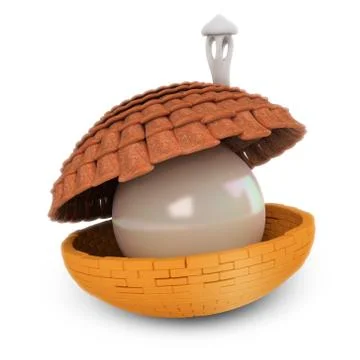 Cockleshell with a pearl Stock Illustration