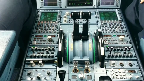 Cockpit of an Airbus A320 Stock Footage 81177758