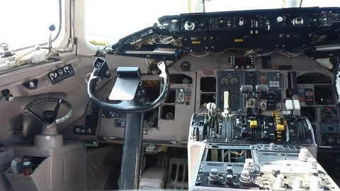Cockpit of an airplane Stock Footage 93541559