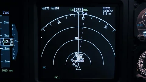 Cockpit avionics panel with flight instruments during flight 库存影片 326178928