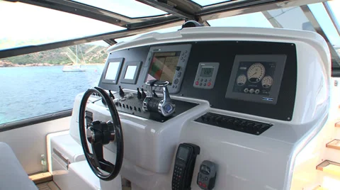 Cockpit of a boat Stock Footage 32621817