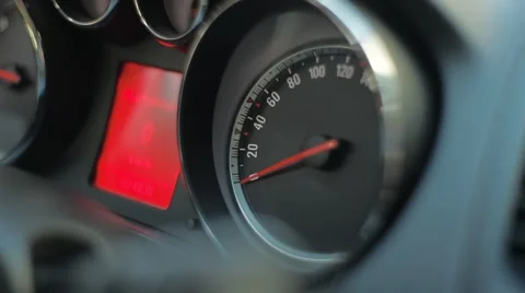Cockpit Closeup Speedometer Stock Footage 47827253