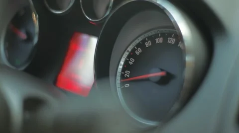 Cockpit Closeup Speedometer Stock Footage 47827309