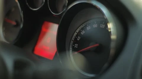 Cockpit Closeup Speedometer Stock Footage 47827318