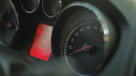 Cockpit Closeup Speedometer Stock Footage 47827331