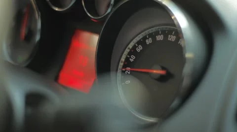 Cockpit Closeup Speedometer Stock Footage 47827369