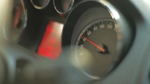 Cockpit Closeup Speedometer Stock Footage 47827382