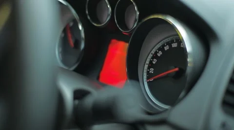 Cockpit Closeup Speedometer Stock Footage 47827450