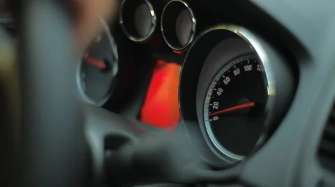 Cockpit Closeup Speedometer Stock Footage 47827458