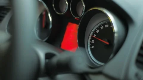 Cockpit Closeup Speedometer Stock Footage 47827460