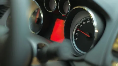 Cockpit Closeup Speedometer Stock Footage 47827517