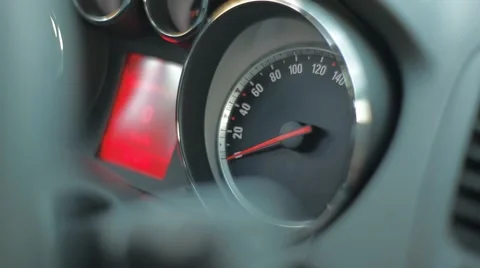 Cockpit Closeup Speedometer Stock Footage 47827545