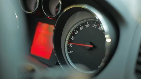Cockpit Closeup Speedometer Stock Footage 47827554