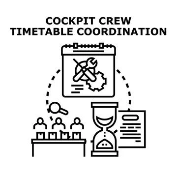 Cockpit crew timetable coordination planning and management Stock-Illustration