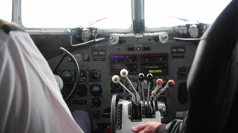 Cockpit of a DC-3 Dakota during flight Stock Footage 42010089